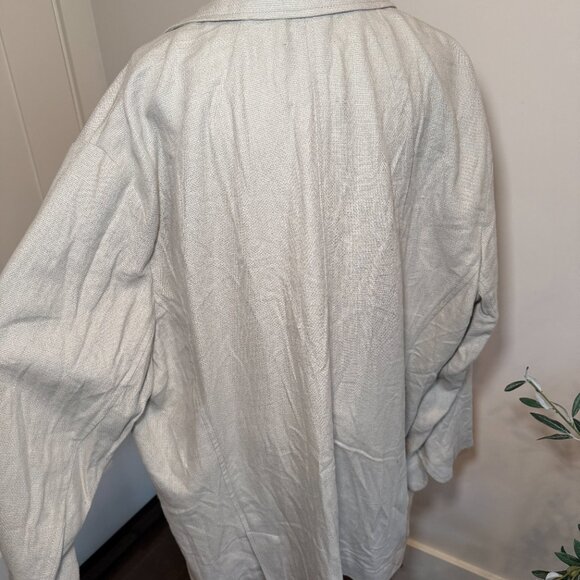 NWT Madewell Women's Breezewoven Larsen Blazer Linen Blend Sage Green Plus 2XL - Picture 3 of 3